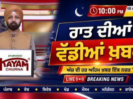 ਰਾਤ ਦੀਆਂ ਖਾਸ ਖ਼ਬਰਾਂ | Latest Punjabi News | Chardikla Time TV…